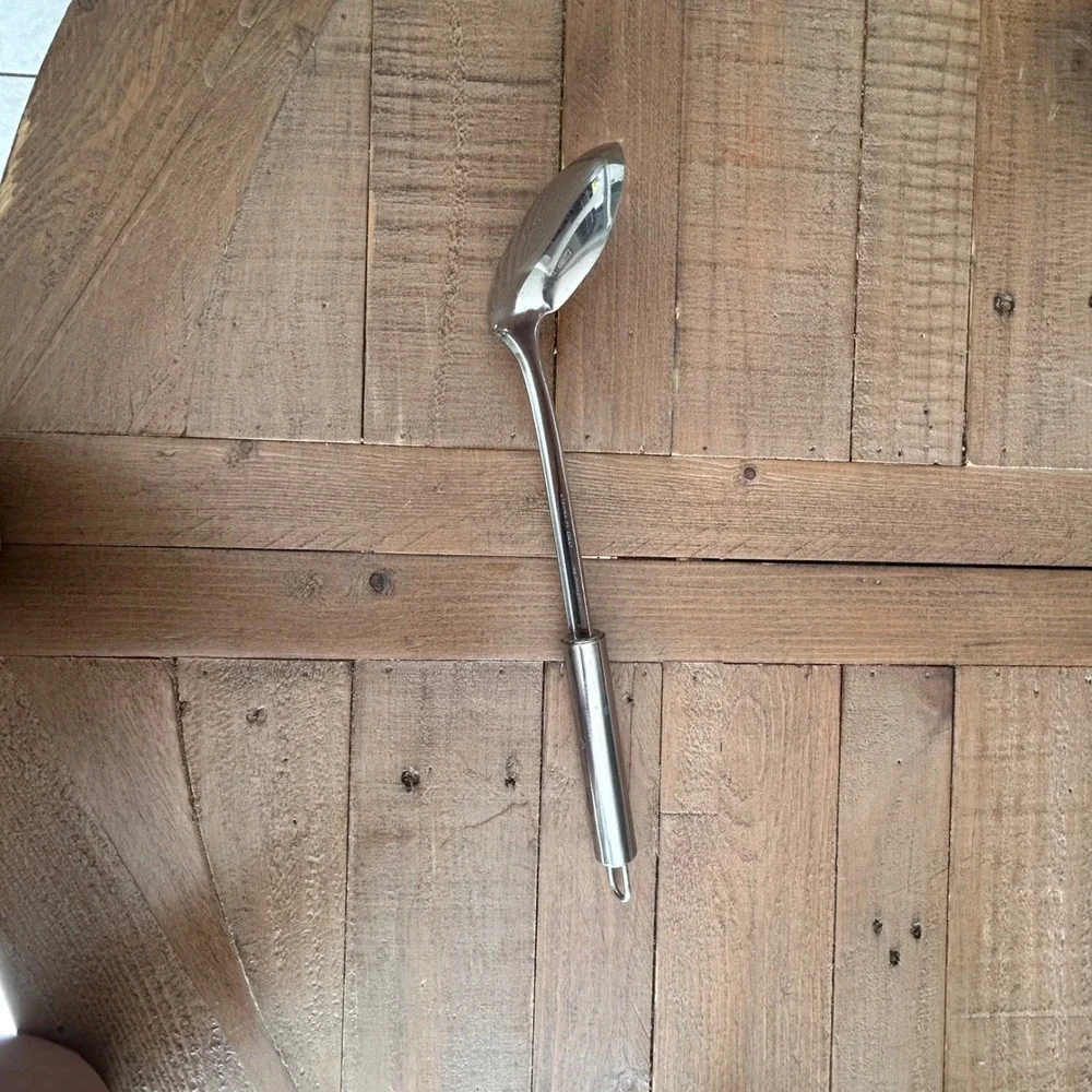 Eterna by Ekco Stainless Steel Solid‎ Serving Spoon 18/8 Silver Hanging Loop